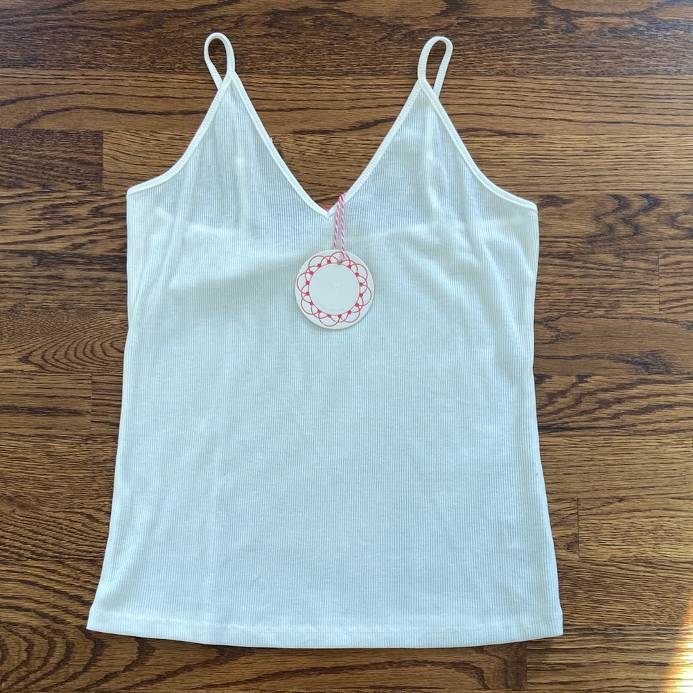 NWT Umgee White Ribbed Tank‎ Top - Medium and Large